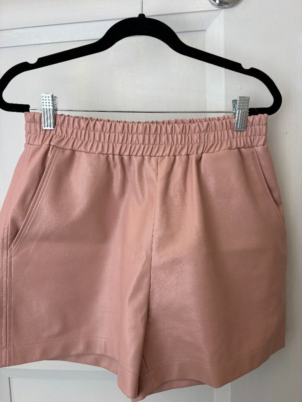 Amanda Uprichard Blush Faux Leather Shorts Size S